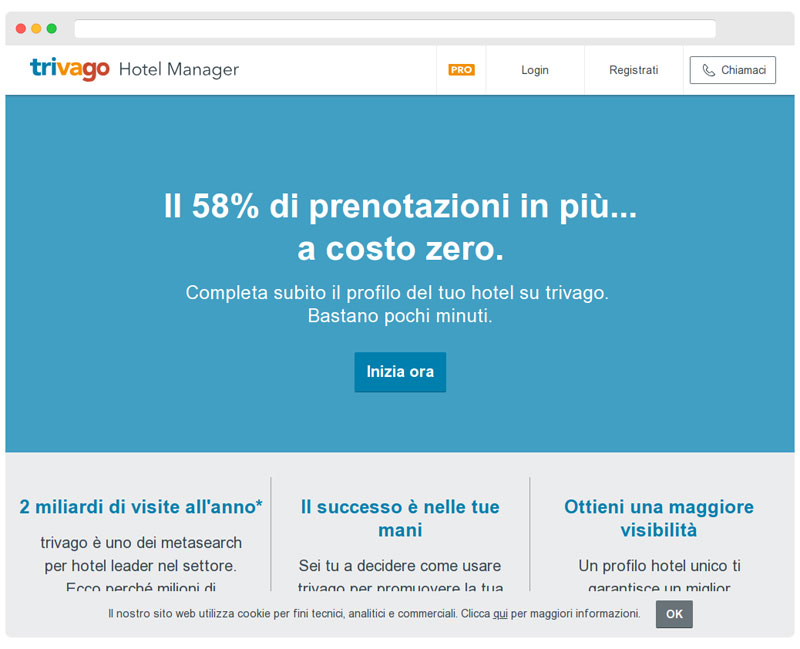 gestione profilo Trivago